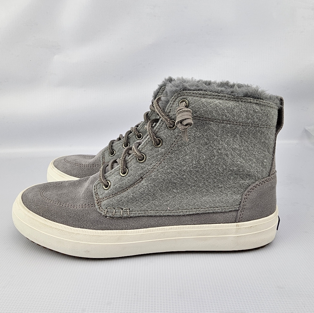 Sperry Womens Crest Lug High Top Sneaker Gray 8 - Picture 4 of 8